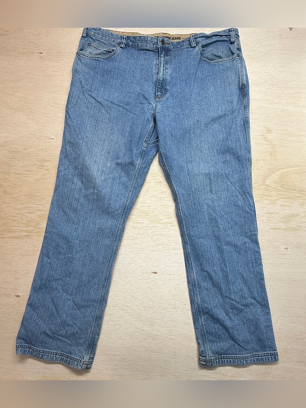 Duluth Trading Co Flex Ballroom Jeans Mens 44x34 Relaxed Fit Blue Denim Stretch